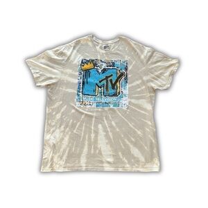 MTV Tie-Dye Graphic Short Sleeve T-Shirt 2XL Men's Retro Music Cotton